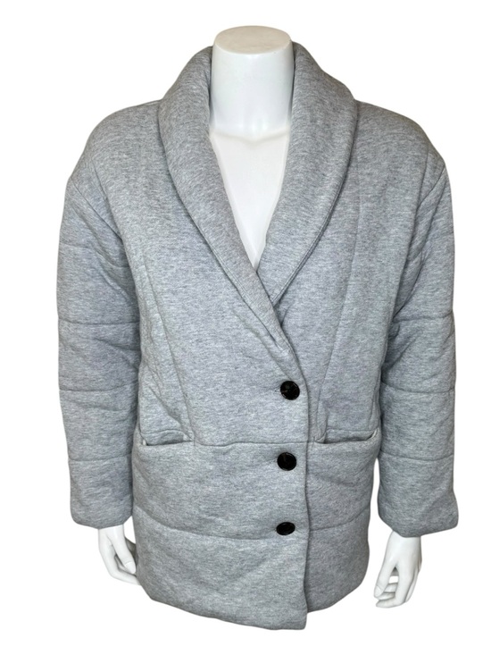 Madewell Jackets & Blazers - Madewell Sweatshirt Puffer Coat XS Button-Front Shawl Collar Gray NB332